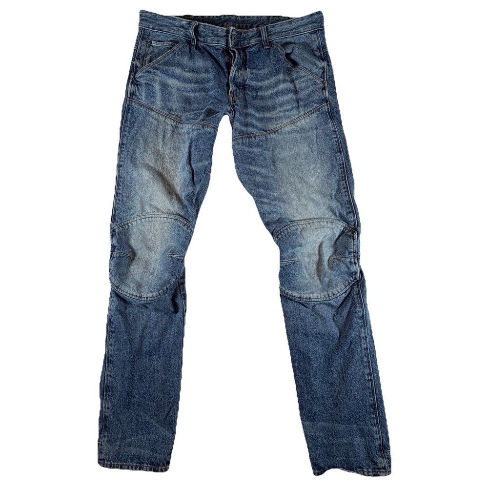 G-Star‎ RAW Jeans Men's 35x34 Blue 5620 3D Slim Elwood Denim Biker Workwear